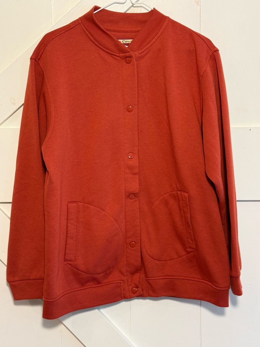 Tudor Court Rust Button Front Jacket Size L Pockets